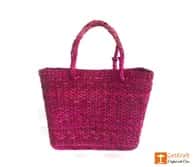 Natural Straw Handmade Purple Shoulder Bag image 1