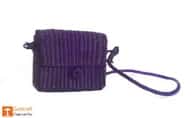 Natural Eco friendly Straw Handmade Dark Blue Clutch Purse image 1