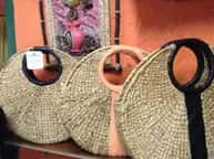 Natural Straw Handbag (Round) image 1