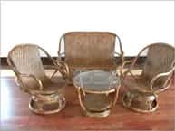 Cane Designer Sofa Set with Table image 1