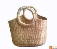 Large Natural Straw Shopping Handbag of Natural Color image 1