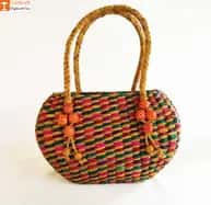 Straw Handmade Multi-coloured Bag image 1