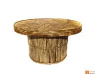 Handcrafted Eco-friendly Cane Tea Table Home Decor image 1