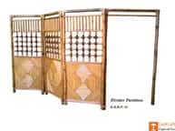 3 Panel Bamboo Wall Partition for Home Office Use image 1