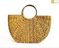 Womens Handmade U bag made of Natural Straw image 1
