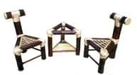 Bamboo Mini Tea Table Bar Table Set(2 Chairs) image 1