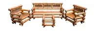 Bamboo Sofa Set with Table image 1