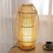 Elliptical shaped hanging bamboo lamp image 1