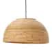 Rattan semi-circular wicker hanging lampshade image 1
