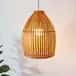 Modern oval shaped bamboo pendant lamp image 1