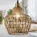 Rattan fixture attractive wicker hanging lampshade image 1