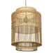 Rattan high quality cylindrical shaped wicker hanging lampshade image 1