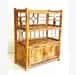 Natural bamboo antique bookshelf with drawer image 1