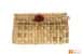 Natural Straw Small Purse with Red-Yellow Button image 1