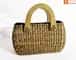 Natural Straw Oval Shaped Handbag with wooden handle image 1