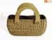 Natural Straw Oval Shaped Handbag with wooden handle image 2