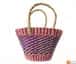 Natural Straw Medium Sized Tote Handbag with multicolored patterns image 1