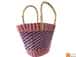 Natural Straw Medium Sized Tote Handbag with multicolored patterns image 2