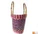Natural Straw Medium Sized Tote Handbag with multicolored patterns image 3