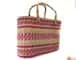 Large Natural Straw Handbag with colored patterns image 2