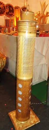 Corner Stand Bamboo Net Lamp image 1