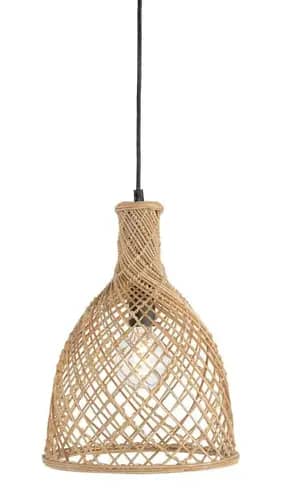 Rattan wicker hanging lampshade image 1