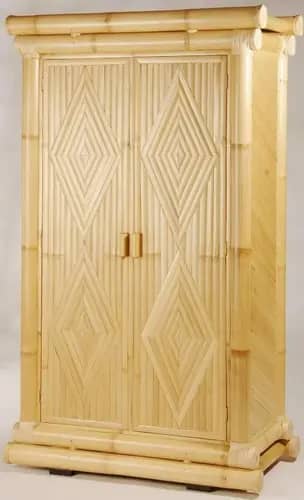 Antique natural high quality bamboo wardrobe image 1