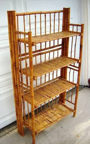 Natural bamboo antique bookshelf image 1