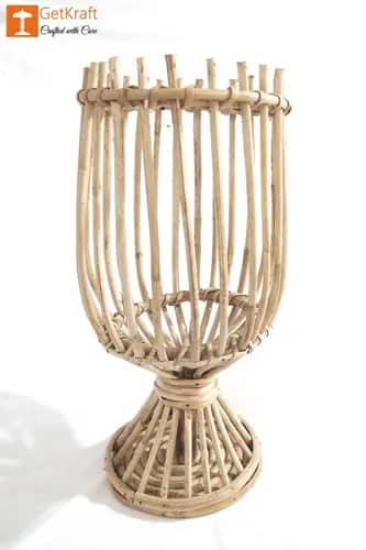 Cane Rattan Lantern Candle Holder (Large) image 1