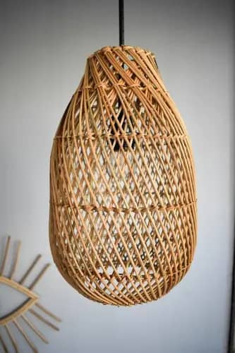 Rattan trendy wicker hanging lampshade image 1