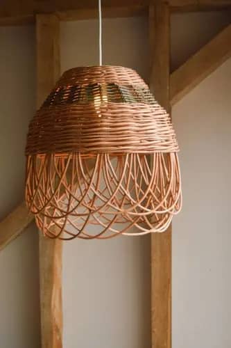 Rattan wicker hanging lampshade image 1
