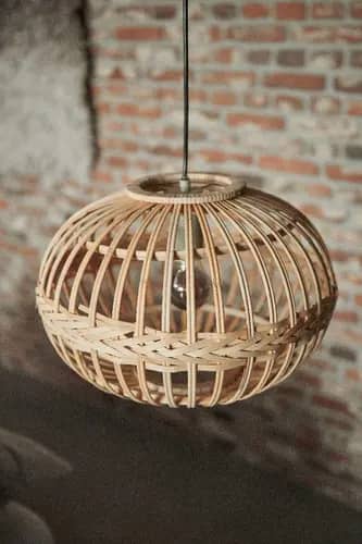 Attractive circular rattan high quality wicker hanging lampshade image 1