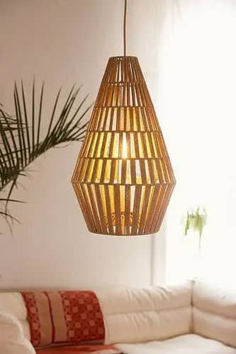 Attractive bamboo modern wicker hanging lampshade image 1