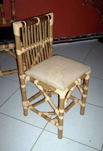 Antique modern high quality bamboo chair with cushion image 1