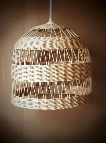 Rattan handcrafted wicker hanging lampshade image 1