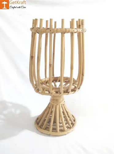 Cane Rattan Lantern Candle Holder (Small) image 1
