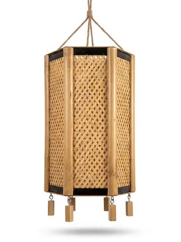 Handwoven Bamboo Hanging Lamp for Home Décor