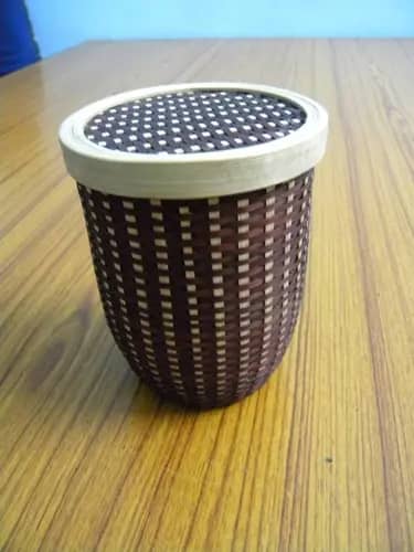 Bamboo Capsule Container - Brown image 1