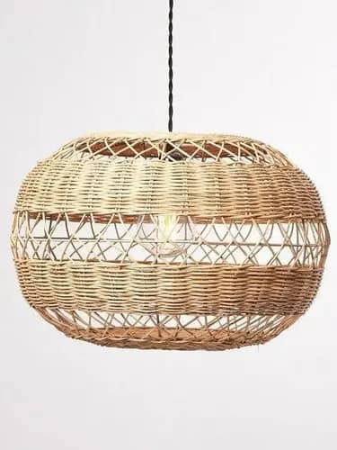 High quality circular rattan wicker hanging lampshade image 1