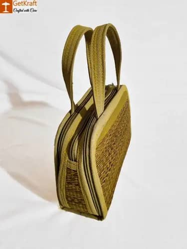 Natural Straw Designer Mini Handbag image 1