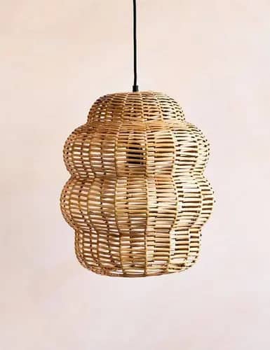 Trendy rattan wicker hanging lampshade image 1
