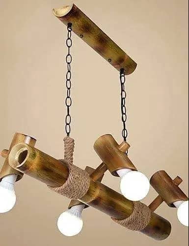 Eco-friendly Handmade Hanging Bamboo Lamp image 1
