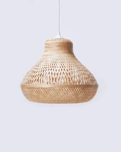 Bamboo wicker pendant lampshade image 1