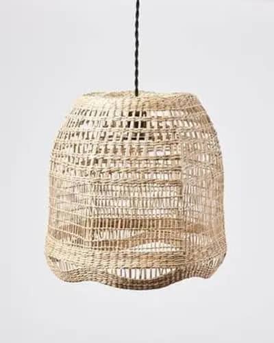 Rattan modern wicker hanging lampshade image 1