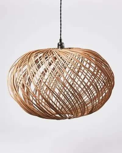 High quality Rattan circular wicker hanging lampshade image 1