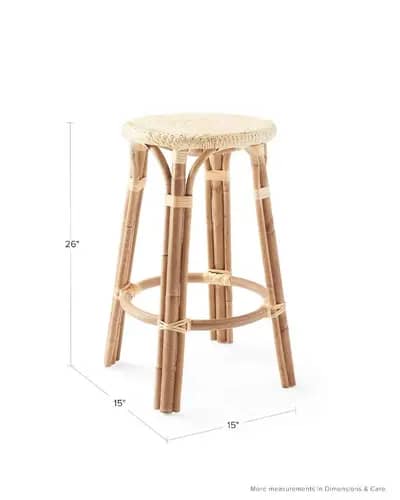 Attractive cane rattan modern stool image 1