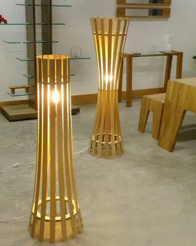 Cylindrical Bamboo Lamp for Home Office Use image 1