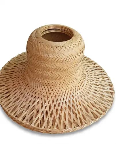 Handwoven Bamboo Lamp Shade for Ceiling or Table Lighting