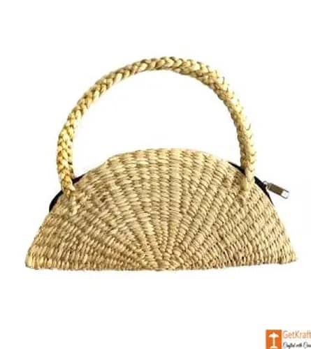 Natural Straw Handmade Clutch image 1