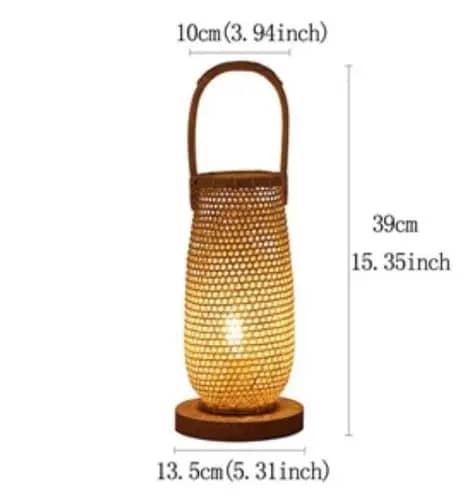 Bamboo Table Lamp With Handle Small Style 111 image 1